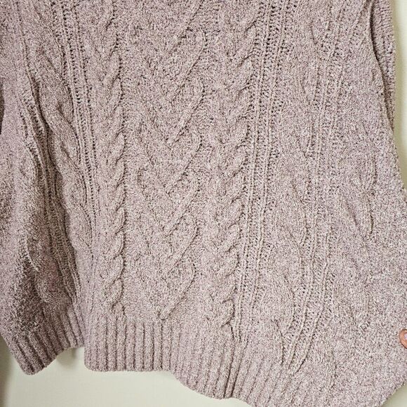 NEW PINK ROSE CABLE KNIT CHENILLE MOCK NECK SWEATER SIZE XL - Picture 6 of 16